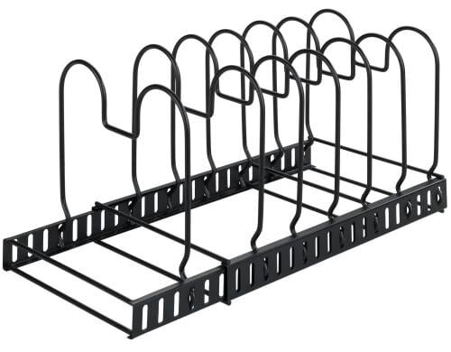 Wenko Deckel- und Pfannenhalter schwarz, 30-57x18x18, 7 verstellbare Bügel
