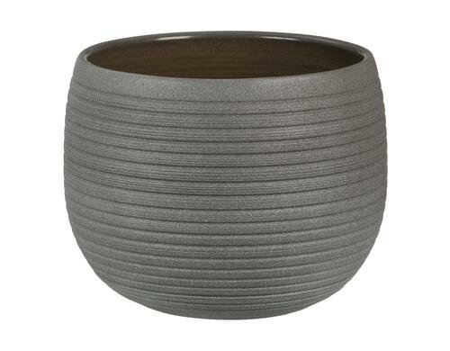 Scheurich Übertopf Dunkelgrau, Keramik D oben:17.4 cm, D unten:13.7 cm, H:16.4 cm