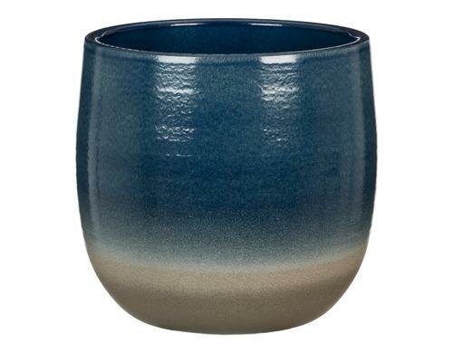 Scheurich Übertopf Blau, Keramik D oben:17.5 cm, D unten:12.8 cm, H:20 cm