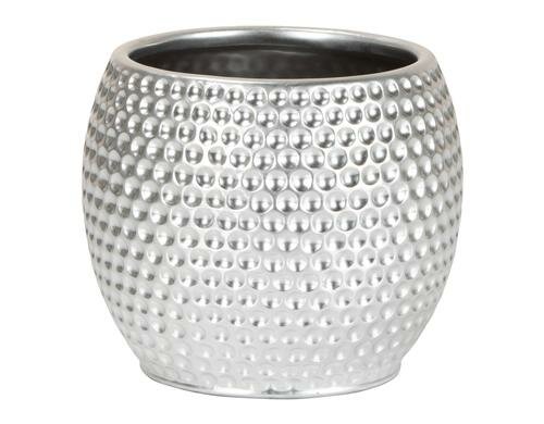 Scheurich Übertopf Silber, Keramik D oben: 14 cm, D: 17 cm, H: 16 cm