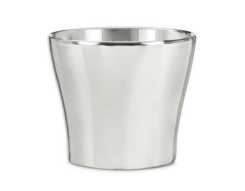 Scheurich Übertopf Silber, Keramik D oben:18 cm, D unten:13.6 cm, H:16 cm