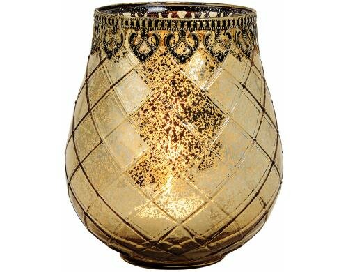 G. Wurm Windlicht Antik, Gold Glas, Metall, B: 18 cm, T: 15 cm