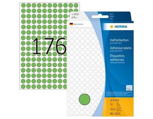 Herma Vielzwecketiketten 2215 grün 5632 Etiketten, A4, 32 Blatt, 8 cm