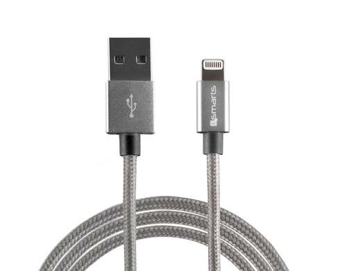 4Smarts USB-Lightning-Kabel, RAPIDCord 2A, 2m, grau, MFI zertifiziert