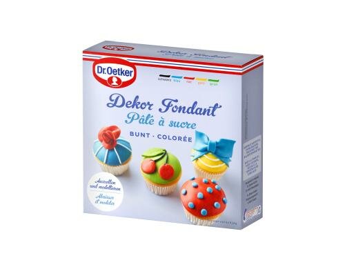 Dr. Oetker Dekor Fondant bunt Inhalt: je 100 g Rot, Gelb, Grün, Blau, Sch