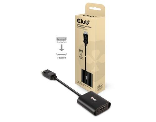 Club 3D, Adapterk. DP 1.4 auf HDMI 4k120Hz (HDMI 2.1), L= 150 mm