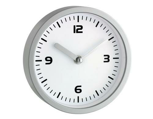 Wanduhr, silber weiss ohne Batterie