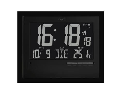 Funk-Wanduhr schwarz inkl. A-Batterie