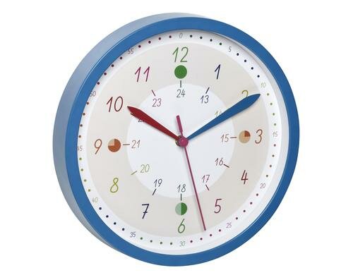 Kinder-Wanduhr blau ohne Batterie
