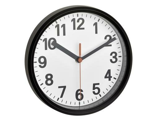 Funk-Wanduhr schwarz weiss ohne Batterie