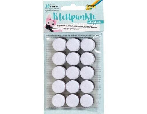 Folia Klettpunkte, Ø 2cm 30 Stück, schwarz & weiss sortiert