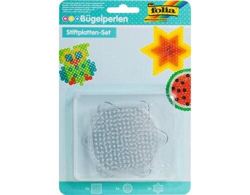 Folia Bügelperlen Stiftplatten BASIC KLEIN 3 Motive sortiert