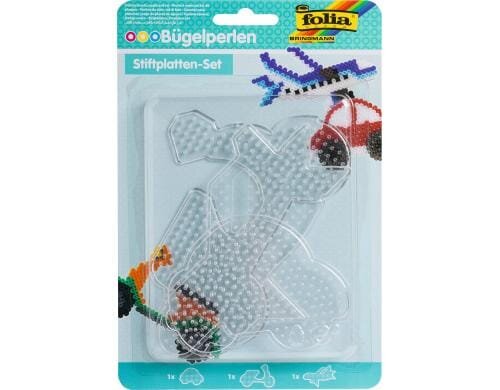 Folia Bügelperlen Stiftplatten FAHRZEUGE 3 Motive sortiert