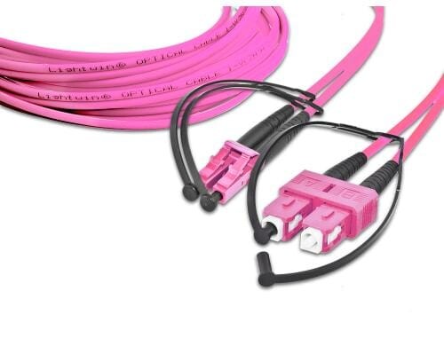 Lightwin LWL Duplex Patchkabel Multimode 50/125µm, LC-SC, 15.0m OM4