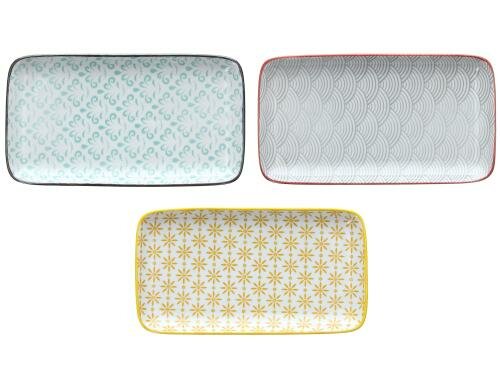 Tognana Servierplatte Delhi & Nairobi Set 6 Stk assort., Porzellan, 21 x 11.5 cm