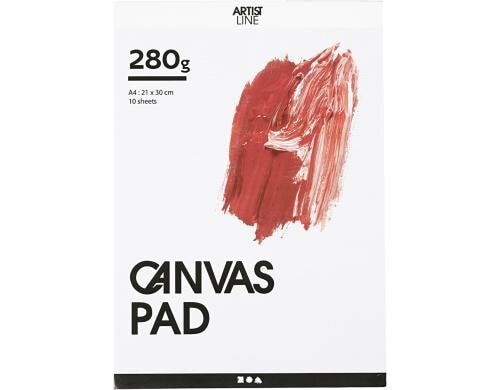 Creativ Company Malblock Canvas Leinwand-Blätter, 10 Blatt, 280 g