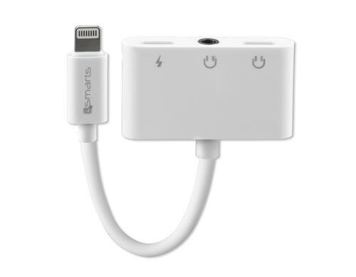 4smarts Audio and Charging Splitter Lightning auf 2x Lightning & 3.5mm Aux