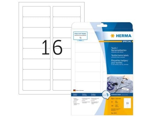 Herma Namens-Etiketten 4515 88.9x33.8 320 Etiketten, A4, 20 Blatt weiss