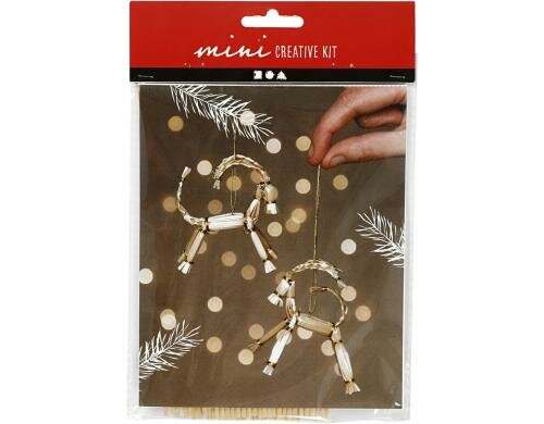 Creativ Company Bastelset Mini Stroh Hirsch Mitbringsel oder für den Adventskalender