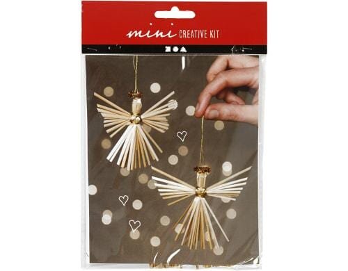 Creativ Company Bastelset Mini Stroh Engel Mitbringsel oder für den Adventskalender