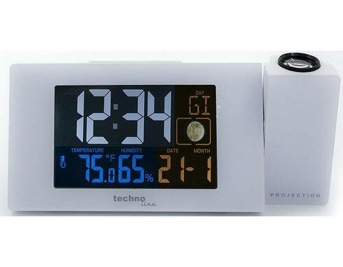 TechnoLine Funk-Projektionswecker WT537 Digital, Temperatur, Datum, Alarm