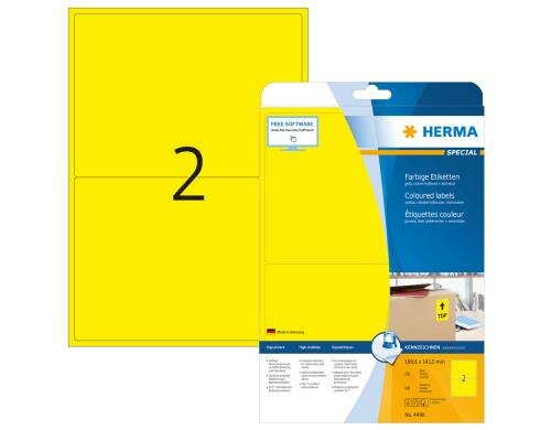 Herma Universaletiketten 4496 40 Etiketten, A4, 20 Blatt, ablösbar, gelb