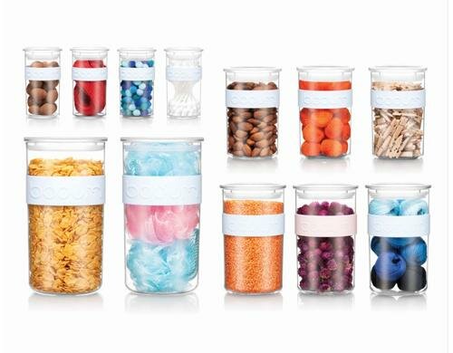 Bodum Presso Vorratsdosen Set 12 tlg blue moon,Kunststoff 4x0.5/3x0.6/3x1/2x2L