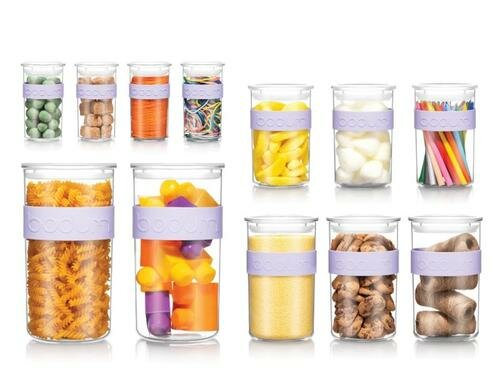 Bodum Presso Vorratsdosen Set 12 tlg verbena,Kunststoff 4x0.5/3x0.6/3x1/2x2L