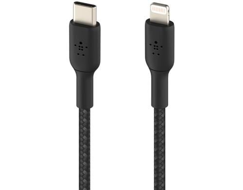 Belkin BOOST CHARGE USB-C-Lightning 1m ummantelt, schwarz