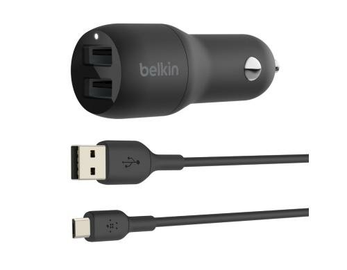 Belkin BOOST CHARGE USB-A-Kfz-Ladegerät Dua 2 Anschlüssen (24 W) USB-A/Micro-USB-Kabel