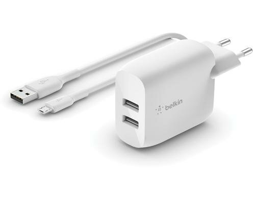 Belkin BOOST CHARGE USB-A-Netzladegerät Dau 2x 12W USB-A/Micro-USB-Kabel
