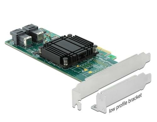 DeLock PCIe-x8 Karte für 2x U.2 SSDs 2x SFF-8643, U.2 NVMe, inkl Low Profile