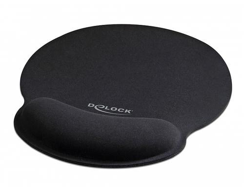 Delock ergonomisches Mousepad 252 x 227 mm mit Handballenauflage, schwarz