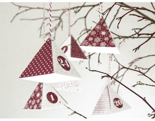 Heyda Adventskalender-Set rot/weiss 24 Stück, inkl. 6 m Baumwoll-Kordel