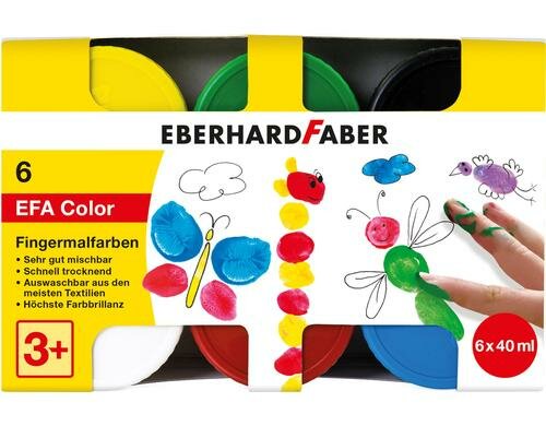 Eberhard F. Fingerfarbe 6er Set Farbtöpfchen à 40 ml