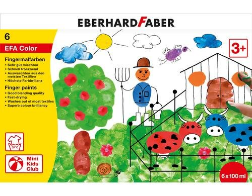 Eberhard F. Fingerfarbe 6er Set Farbtöpfchen à 100 ml