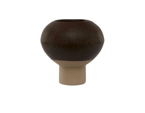 OyOy Vase Hagi Brown,  D: 15 x H15 cm