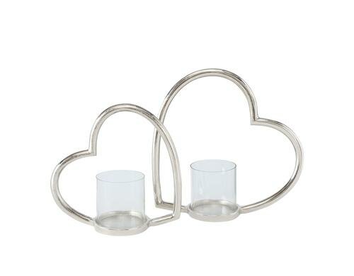Boltze Windlicht Saskja, 2 tlg. 2, H 26-33 cm, Aluminium,