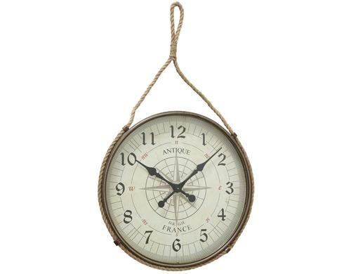 Boltze Wanduhr Trulli Analog, D 74 cm, Eisen, Beige