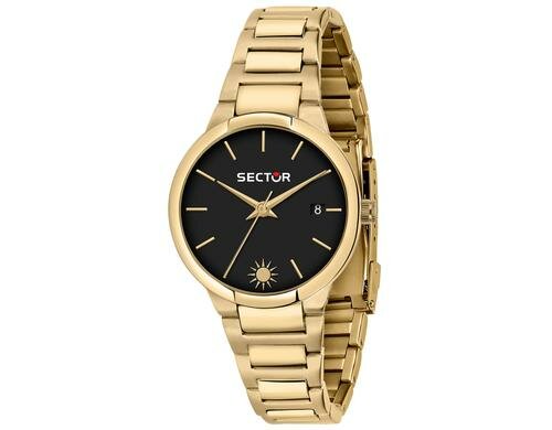Sector Uhr 665 R3253524506 665 34mm 3H BLACK DIAL BR YG