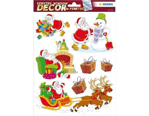 Herma Fensterbild Weihnachtsmann 1 Blatt mit Fenstersticker