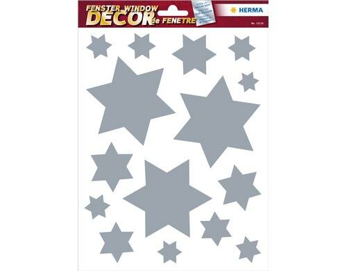 Herma Fensterbild Sterne Silber 1 Blatt mit Fenstersticker