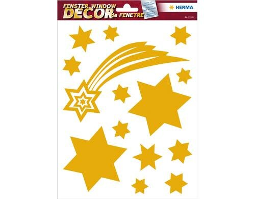 Herma Fensterbild Sterne Gold 1 Blatt mit Fenstersticker