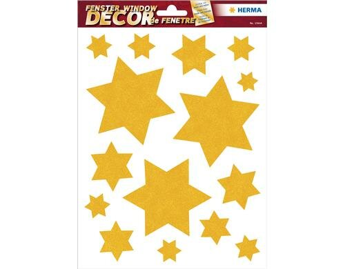Herma Fensterbild Sterne Gold 1 Blatt mit Fenstersticker