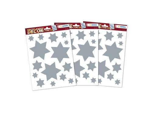 Herma Fensterbild Sterne Silber 3 Blatt / 45 Stück
