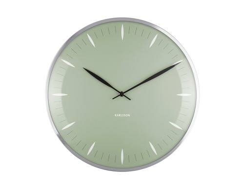KARLSSON Wanduhr Leaf, Grün, Kuppelglas D: 40 cm, B: 4 cm, exkl. AA Batterie