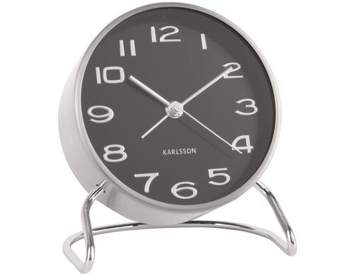 KARLSSON Wecker Classical numbers, Schwarz D: 9.5cm, H: 11 cm, Exkl. AA Batterien