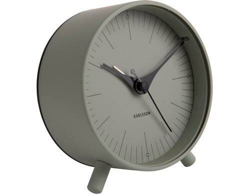 KARLSSON Wecker Index metal, Grau D: 11cm, H: 12 cm, Exkl. AA Batterien