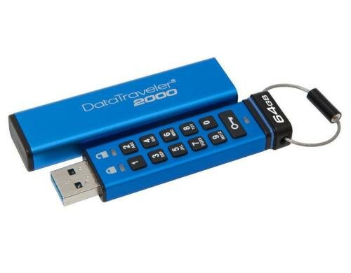 Kingston DataTraveler 2000 Keypad, 128GB USB3.0, 256bit-AES, Chiffrierungs-Schlüssel
