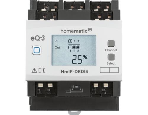 Homematic IP Dimmaktor 3-fach für Hutschienenmontage